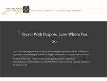 Tablet Screenshot of crossculturaljourneys.com